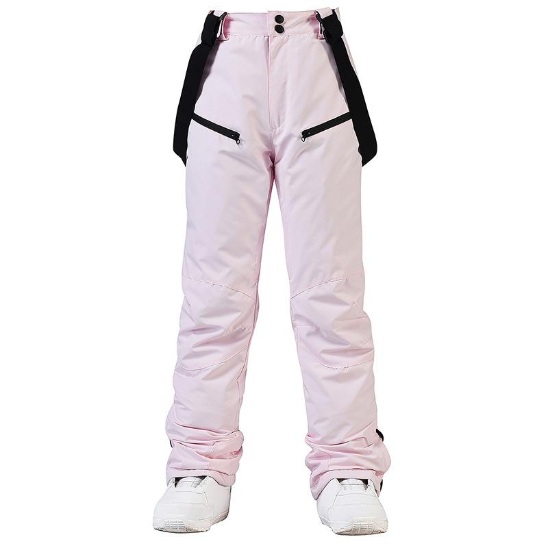 Neue Stil Skihosen Männer und Frauen Hosenträger Skihosen Winter Winddicht Wasserdicht Warm Verdickte Single-board Doppel-board Ski Hosen XS rosa