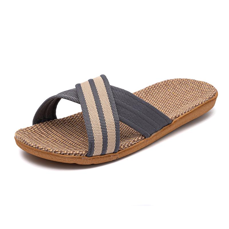 36-45 Damen Hausschuhe Leinen Casual Sommer Hausschuhe 35-36 grau