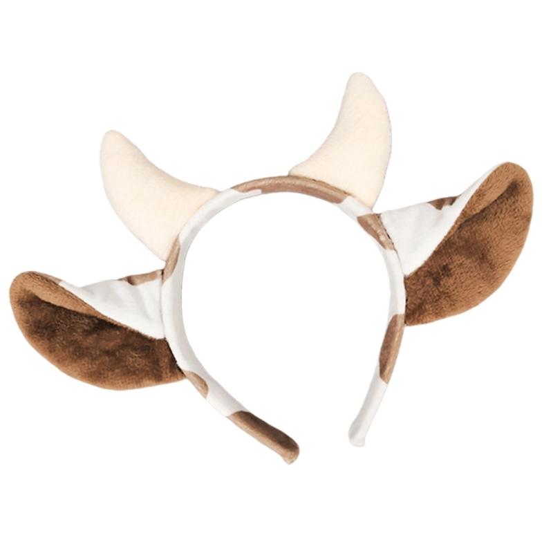 1 Stück Kuh Kostüm Set, Kuh Ohren Stirnband Handschuhe mit Schwanz für Halloween Cosplay Verkleidungsparty Tier Kostüme