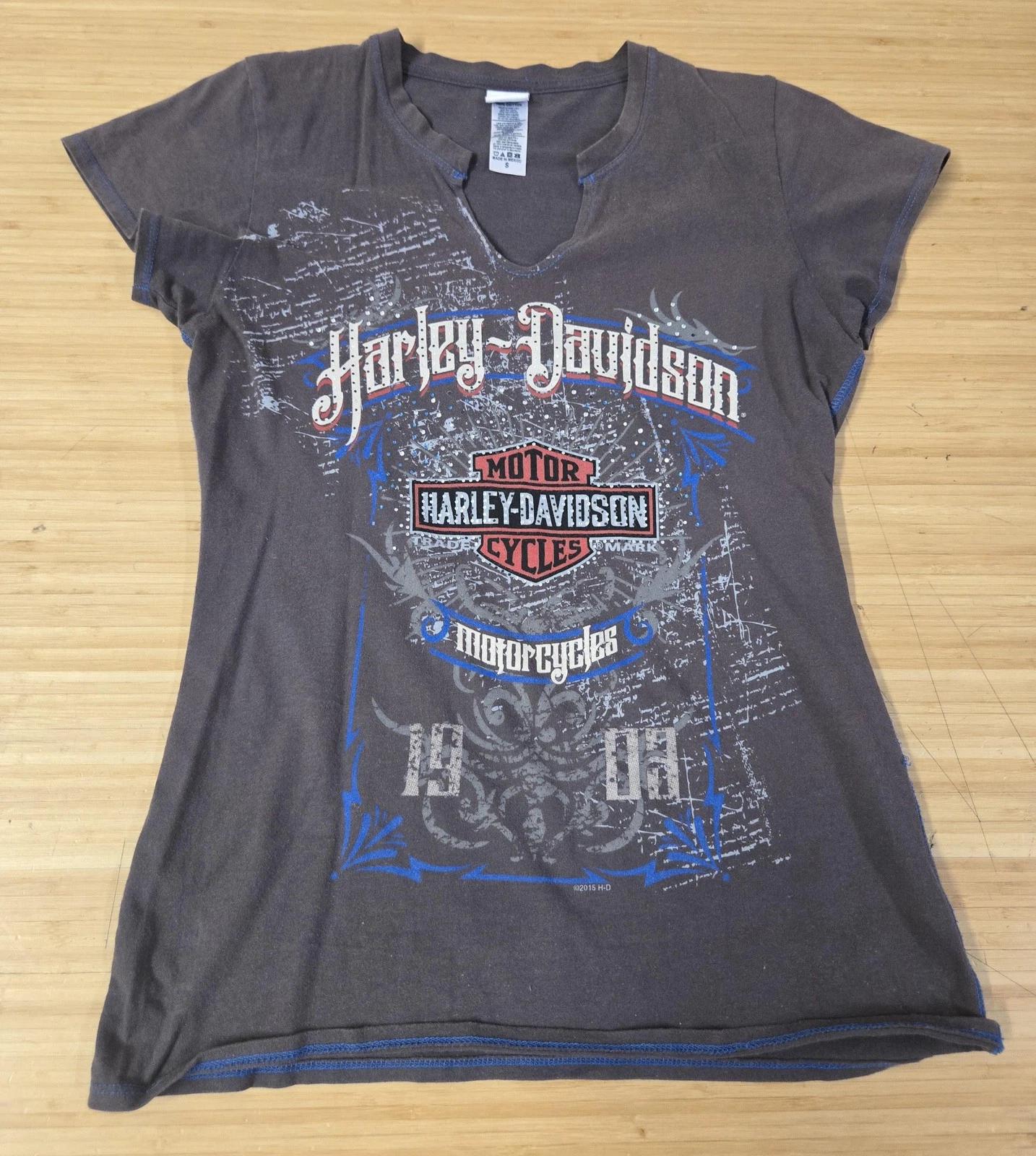 Harley-Davidson Shirt Damen Klein Jackson Hole Wyoming Biker Motorrad 2010er L