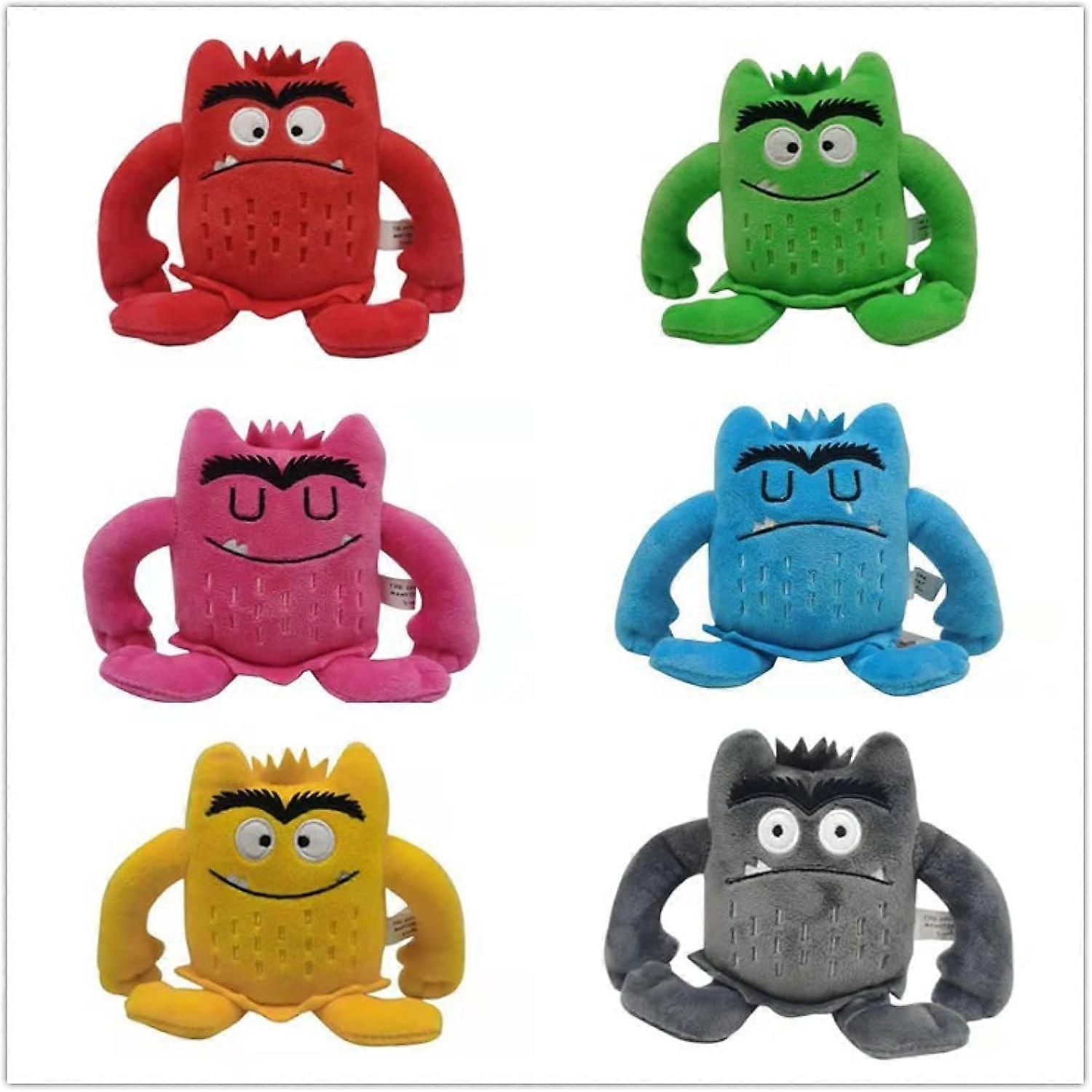 6 Stück/Set Farbmonster Plüschtier Stofftier Baby Beruhigung Farb Emotionen Plüsch Stofftier Für Kinder Kinder Geburtstag Weihnachten Geschenke