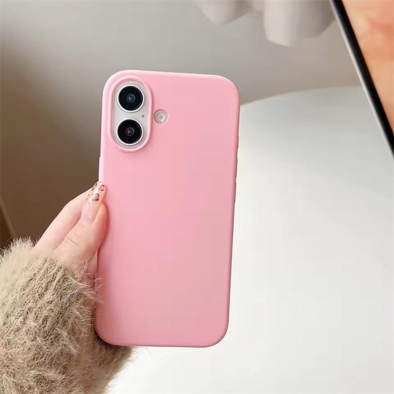 Luxus Flüssigsilikonhülle Für iPhone17 16 15 14 13 12 11Pro Max Plus XS XR Mini 7/8 SE 16E Handyhüllen Für iPhone Vollschutzhülle iPhone 16 rosa