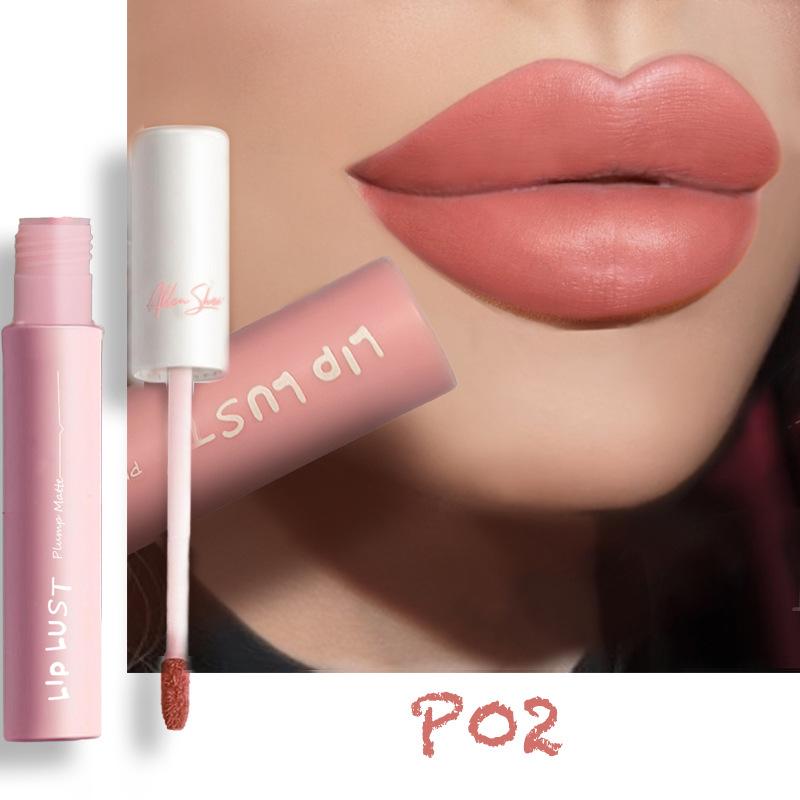 7-farbiger feuchtigkeitsspendender Lipgloss, wasserdichter flüssiger Lippenstift, mattierter Lippenstift, nackte Lippenglasur, nackter Lipgloss, Damen-Make-up-Lippenstift 02