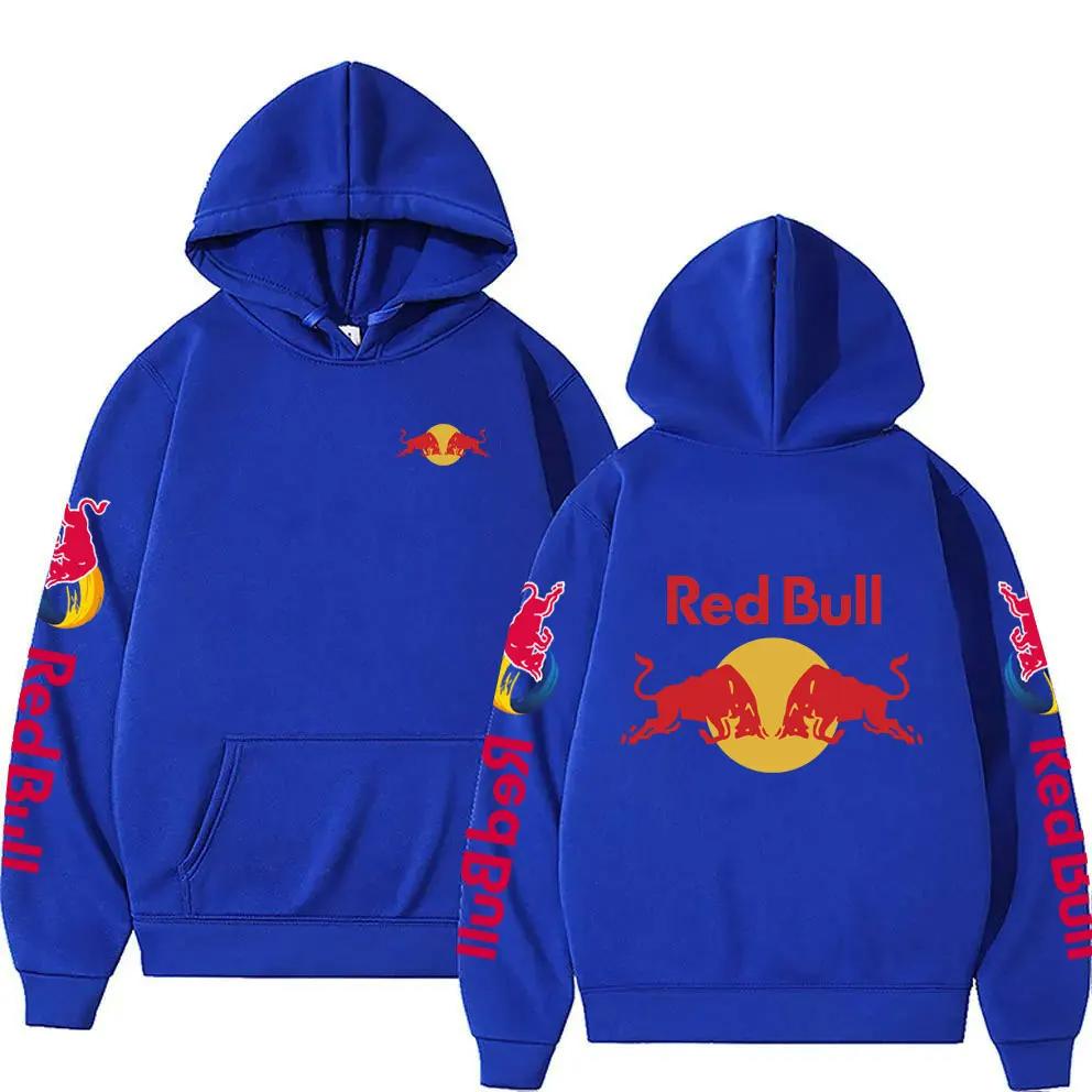 Red Bull Logo Print Herren Hoodie Frühling Herbst Neue Mode Lässig Mode Bequem Warm Lockerer Hoodie S blau