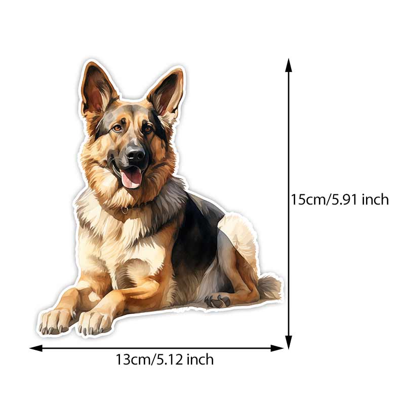 Deutscher Schäferhund Autoaufkleber Wasserdichte Vinyl-Aufkleber Auto Karosserie Fenster Stoßstange Dekor Motorrad Helmaufkleber TM222 A-15cm Longest Side