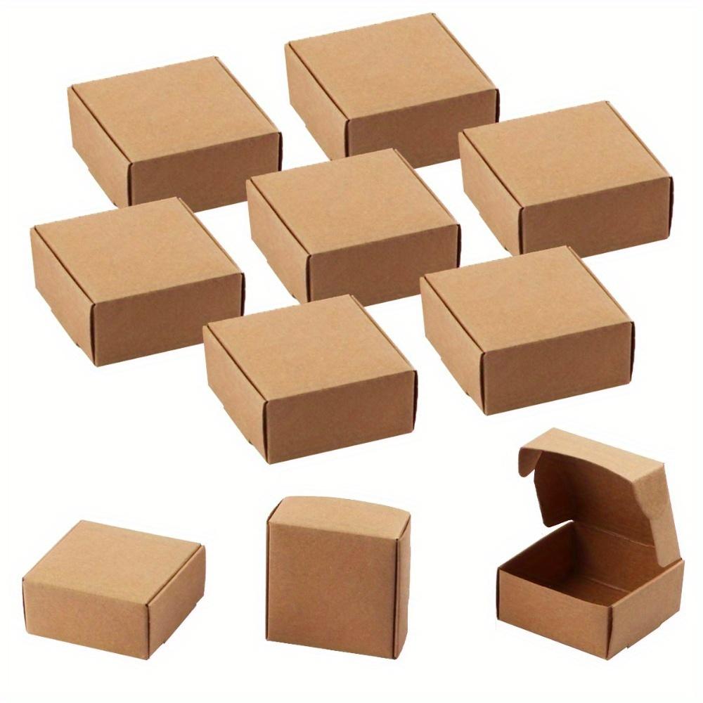 60 Stück Mini-Kartonschachteln, Schmuckschatullen, quadratische Geschenkboxen, Geschenkverpackungsbox, Kraftkartons, Schmuckdisplay, Geschenkverpackung für Halsketten und Ringe 60pcs 55*55*25mm khaki