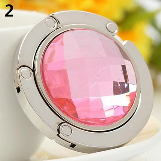 Faltbarer Handtaschen-Geldbörsen-Aufhänger, praktischer Tischhaken zum Aufhängen runder Strass-Halter