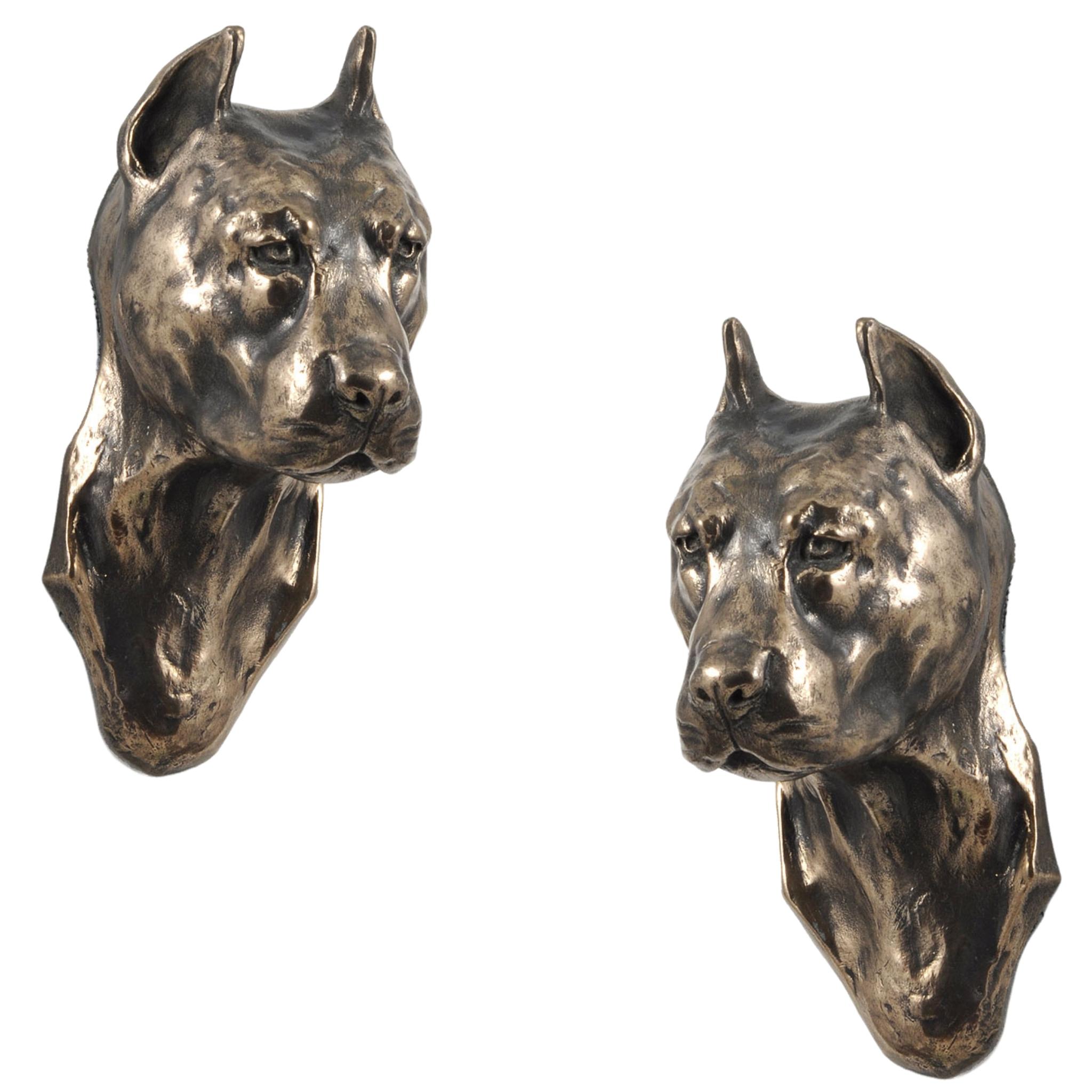 American Staffordshire Terrier, Amstaff III - Hundestatue, hängende Büste, einzigartige Dekoration für Hundeliebhaber von der Marke Art-Dog braun