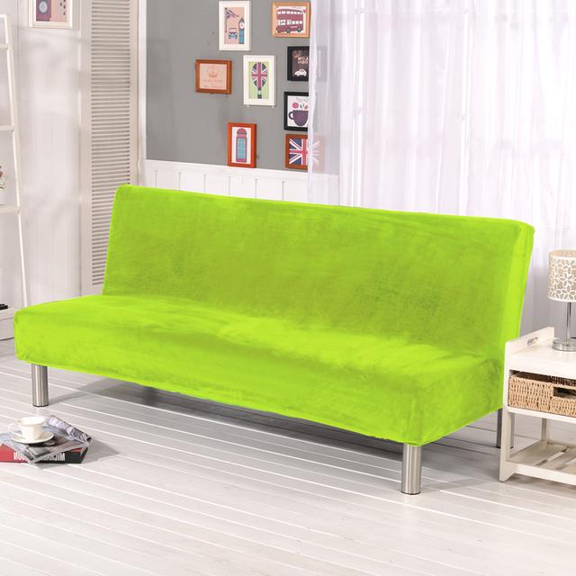 Plüsch Klapp Sofa Bett Abdeckung Samt Dicke Schutzhülle Fall Für Armlose Sofa Bett Blatt Couch Abdeckung Elastische Futon Abdeckung Winter L Size grün