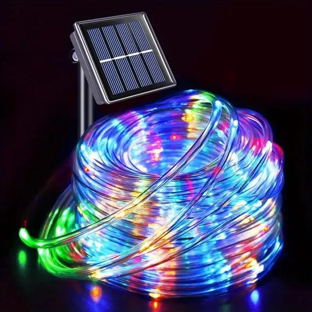 Outdoor Solar Rohr Seil Led Licht Garten Weihnachten Dekoration 22m/12m Weihnachten Hochzeit Girlande Wasserdicht String licht Fee Streifen 22m200leds bunt