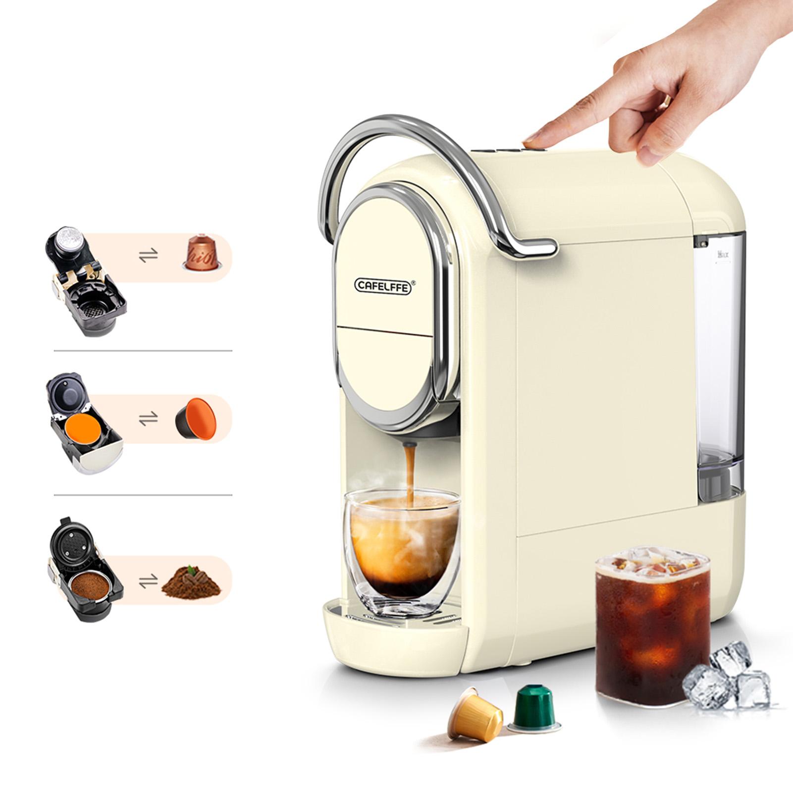 MK-609 3 in 1 Kapsel-Kaffeemaschine 92 Grad Celsius 19 Bar Kalt- und Heißbrüh-Kapsel-Kaffeemaschine Einzel und Doppel EU plug beige