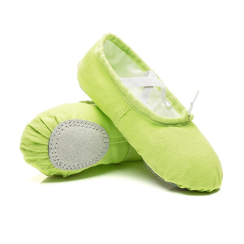 Leinwand Tanz Schuhe Weiche Sohle Übung Mädchen Katze Klaue Schuhe Gymnastik Yoga Schuhe Kinder Ballett Tanz Schuhe 31 fluoreszierende grün