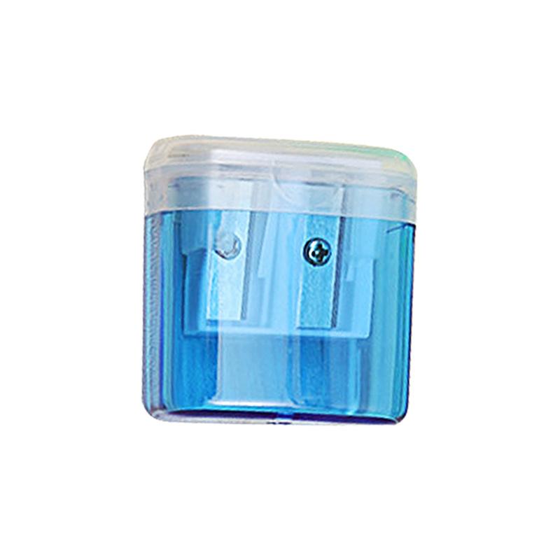 Bleistiftspitzer aus PS-Kunststoff mit Doppelloch-Mülltonne, für Geschenke für Grundschüler, Schreibwaren und Bleistiftspitzer blau