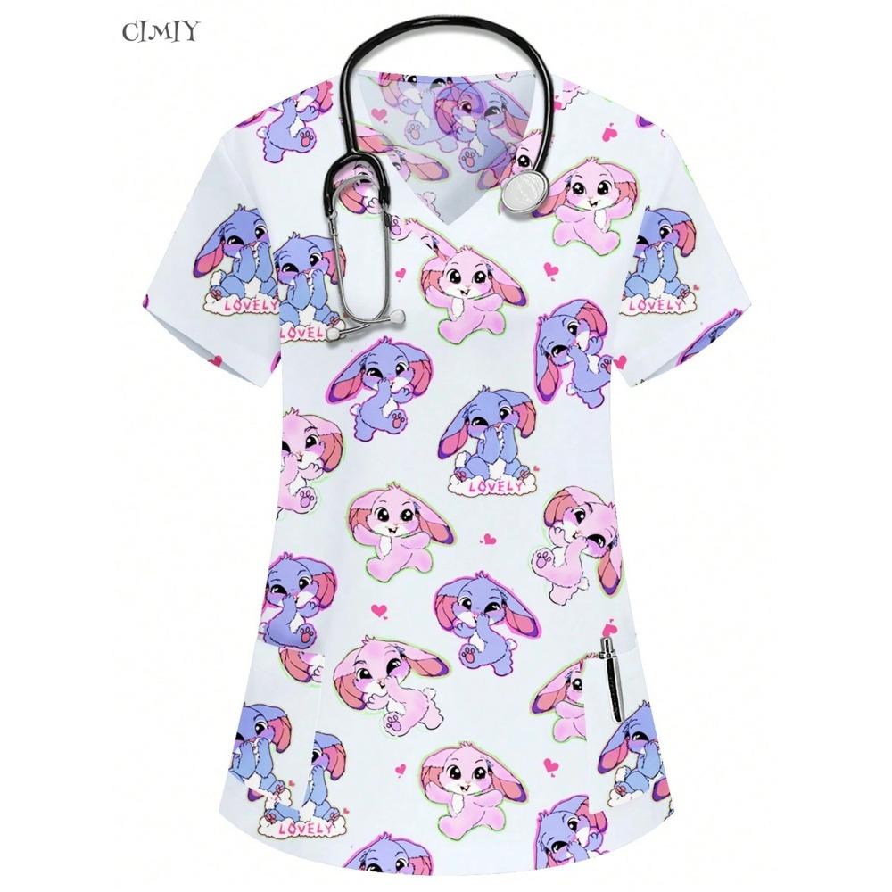 Krankenschwester Uniformen Damen Medizinische Uniform Druck Scrub Top Baumwolle Zahnarztpraxis Arbeitskleidung Herren Scrubs Kurzarm Jacke 3XL white