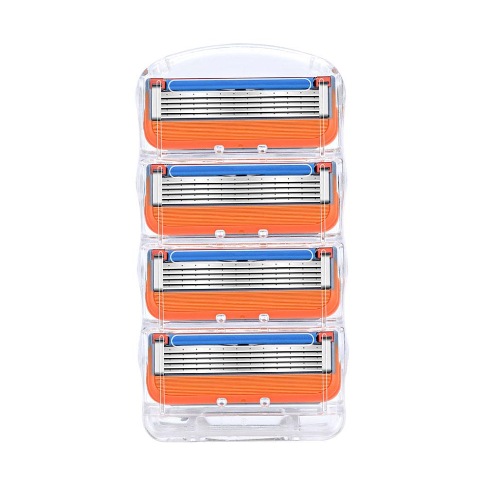 Rasierklingen für Fusione 5 Gesichtsrasierer, Kassetten, gerade Rasierklinge, Rasierbart-Etui, austauschbare Köpfe für Männer 4Blades