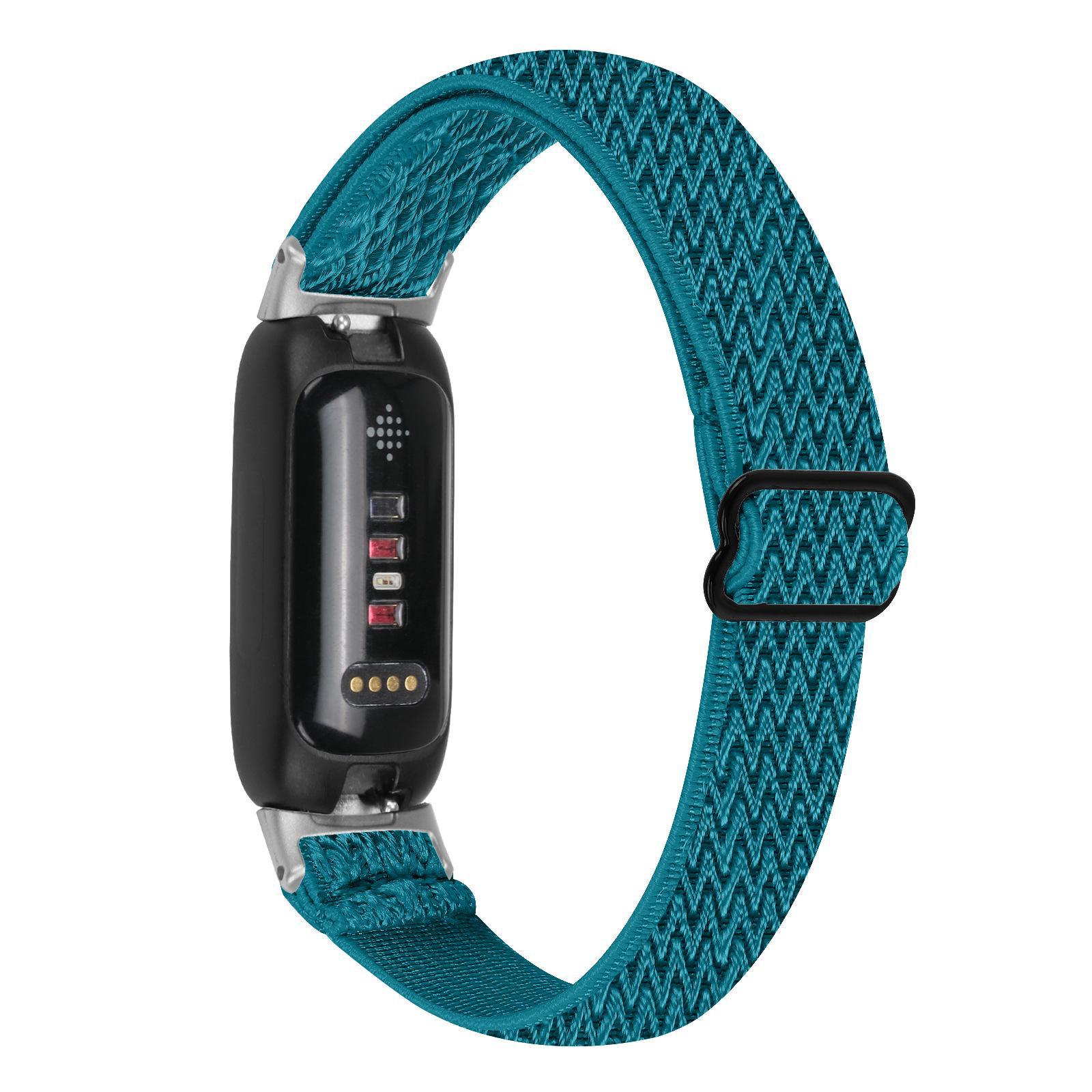 Fitbit Inspire 3 – verstellbares elastisches Armband mit Fischgrätenmuster und einer Schlaufe inspire3-silver head