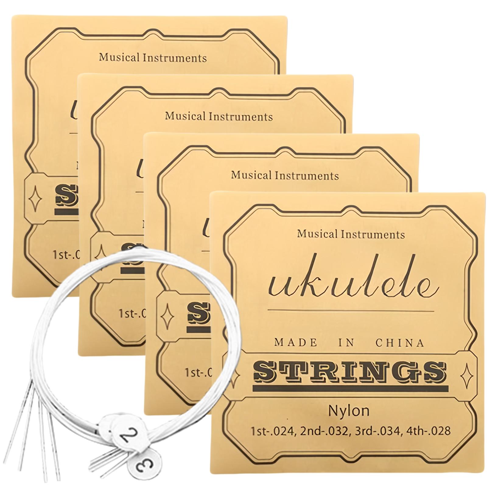 4 Stück/Satz Ukulele Saite Nylon Saiten Ersatz Zubehörset für Ukulele Nylon Saiten Ersatzteile für Ukelele white