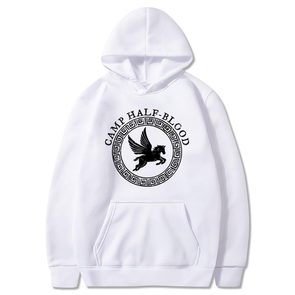 Camp Half Blood Hoodie Percy Jackson und Olympian Sweatshirt Vintage Camp Half-Blood Hoodies Chronicles Branches Fans Tops S weiß