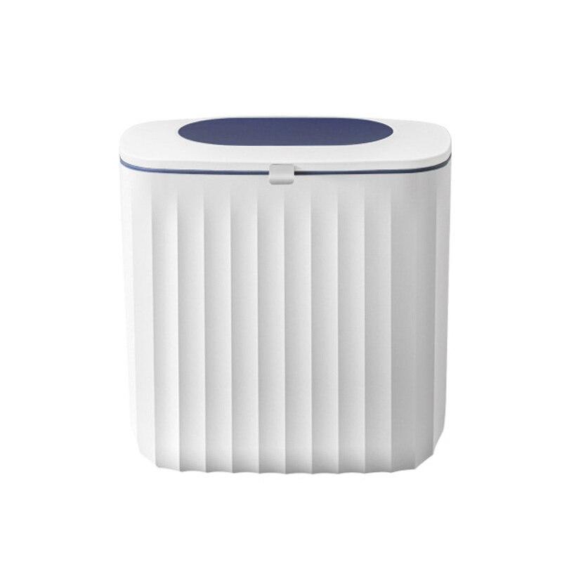 8L Wandmontierter Mülleimer, Küchenschranktür, hängender Abfalleimer, Recycling-Mülleimer für Badezimmer, Toilette, Mülleimer, Mülleimer dunkelblaue