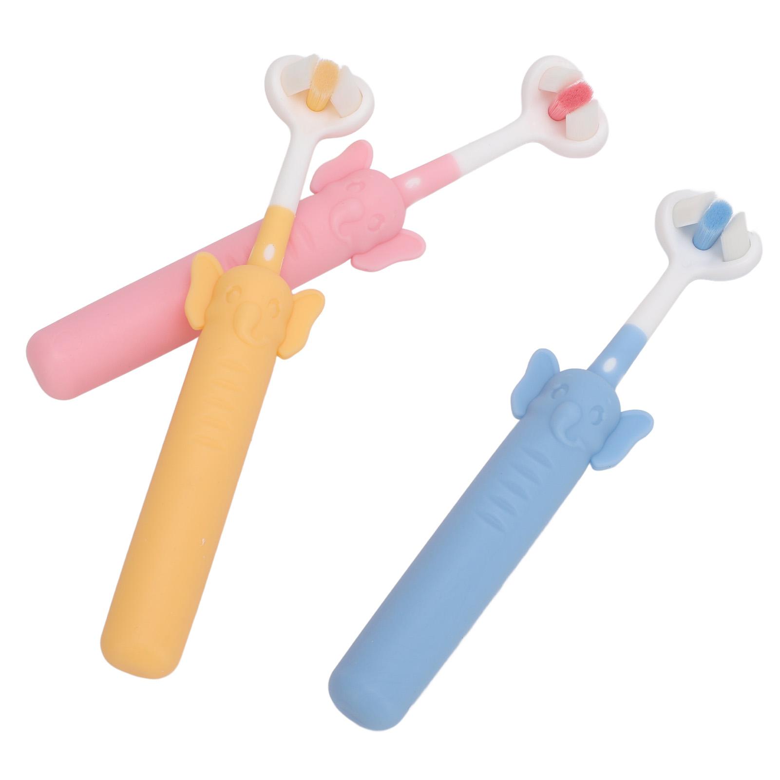 3 Stück 3-seitige Kleinkind-Zahnbürste Sanfte weiche Borsten Kinderzahnbürste Autismus Sensorische Zahnbürste für