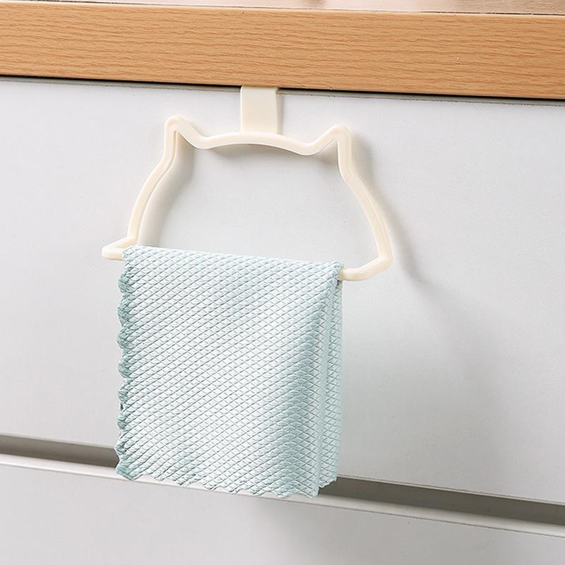 1 Stück Niedliche Kätzchen Katze Über-Tür-Haken zum Aufhängen Über-Tür-Organizer Haken Stanzfrei Einpoliger Türrückhaken weiß