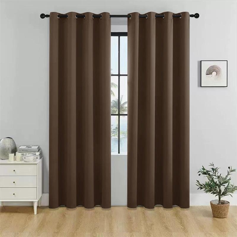 Moderne minimalistische Vorhänge Vollverdunkelung Sonnenschutz Vorhänge Energieeffiziente Fensterdekorationen für Schlafzimmer Wohnzimmer Heimdekor 132cm*92cm kaffeebraun