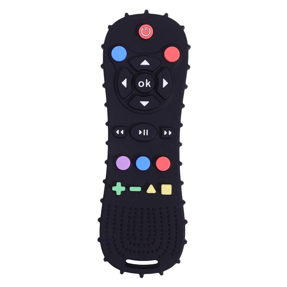 Neuheit TV-Fernbedienung Form Beruhigendes Spielzeug Baby-Lebensmittelqualität Beißring Kinder Sensorische Erziehung Spielzeug