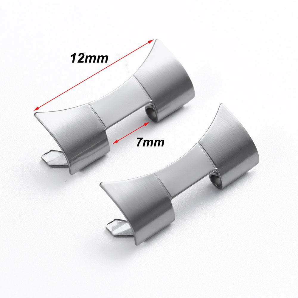 12/14/16/18/19/20/22/24mm für Rolex Edelstahl-Adapter für Seiko-Armband mit gebogenem Federsteg-Anschluss Uhrenarmband-Zubehör