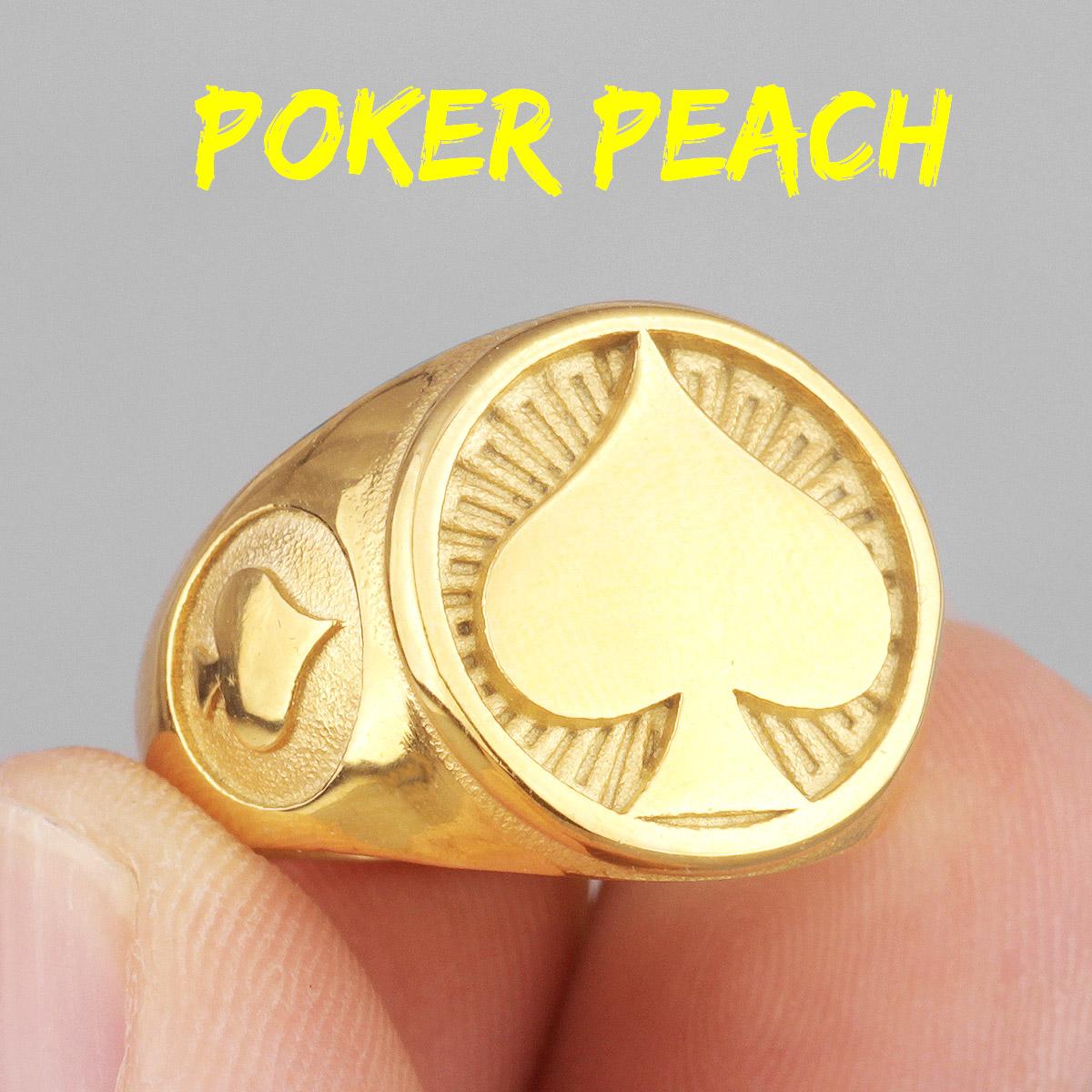 Poker Pik Glück Edelstahl Herrenringe Punk Hip Hop Einzigartig Für Männlichen Freund Biker Schmuck Kreativität Geschenk 8 beige