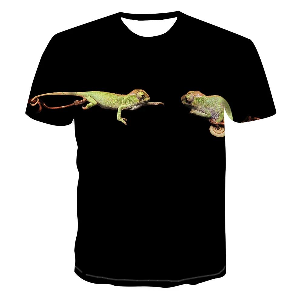 Lustige Chamäleon T-Shirts Tiere Eidechse Kinder T-Shirt Junge Oberteile Mädchen Kleidung 7 bis 8 Jahre T-Shirt Oberteile T-Shirts Babykleidung 160