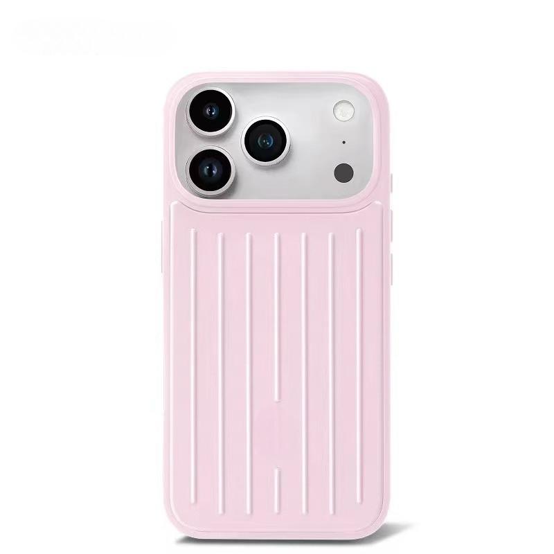 Neue Ballettrosa mit silbernem Rand Rimowa Aluminiumlegierung Gepäck Handyhülle Für IPhone 17 Pro Max 16 15 14 13 Stoßfest Schutzhülle mit Box iPhone 13 rosa