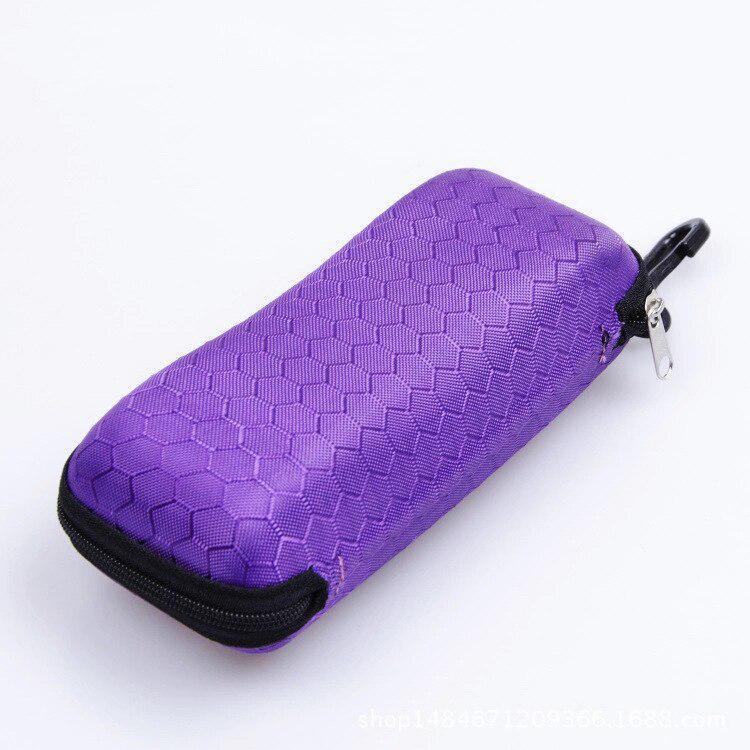Neues komprimierendes Waben-Reißverschluss-Brillenetui, Sonnenbrillen-Etui, schwarzes Sonnenbrillen-Reißverschluss-Beutel, Sonnenetui, Vielfalt, mehrfarbig violett