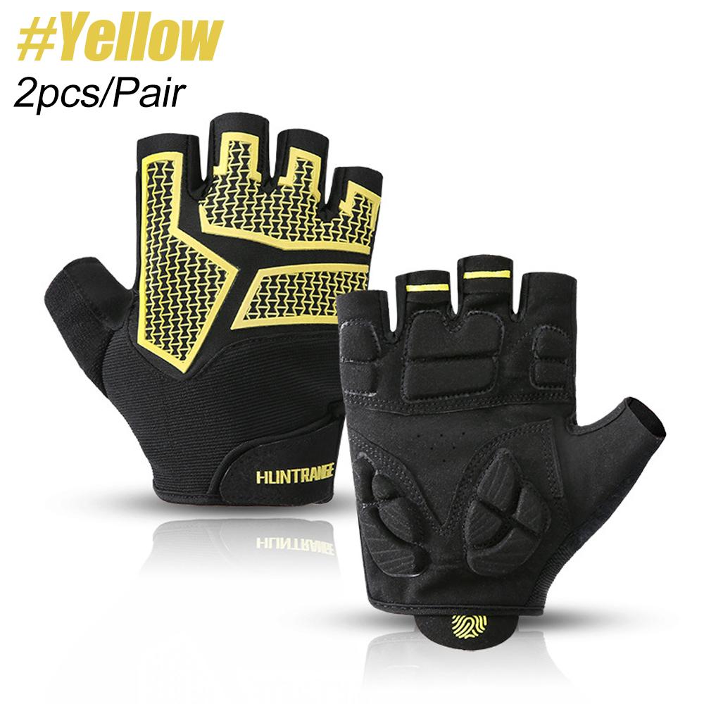 Fahrradhandschuhe Bike Handschuhe Biking Handschuhe Halbfinger MTB Rennrad Handschuhe Anti-Rutsch Atmungsaktiv Motorrad Mountainbike Handschuh Professionelle Qualität S gelb