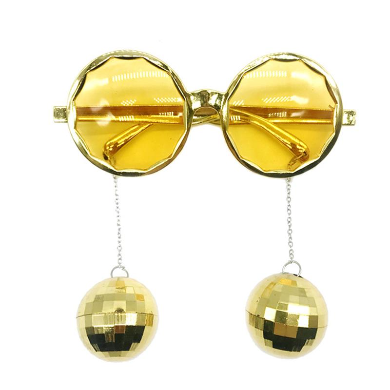 Disco Anhänger Spiegelkugel Brille Für 70er 80er Retro Thema Cowgirl Disco Party Deko Geburtstag Hochzeit Party Fotografie Requisiten gold