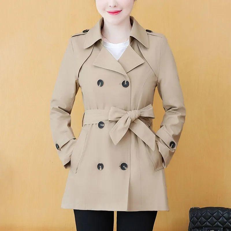 Oberbekleidung Damen-Trenchcoat, neue modische Jacken, lässig, Übergröße 4XL, mittellang, Windjacke für Damen M khaki