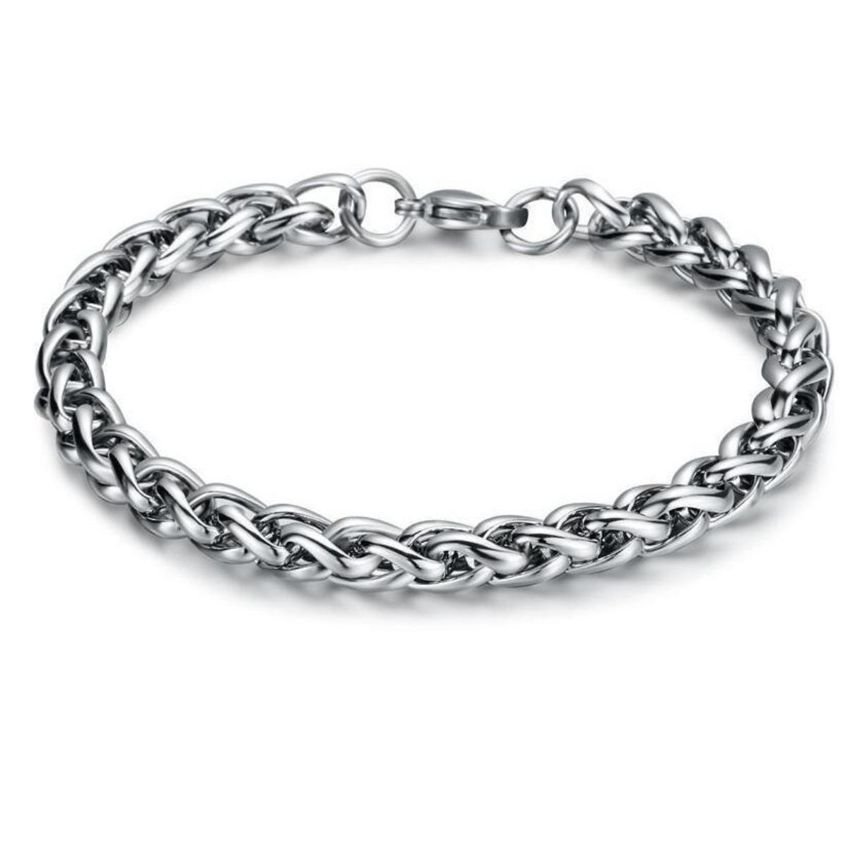 3/4/5/6/8MM Edelstahl Kiel Kette Armband Herren Kette Schmuck Zubehör 8mm-22cm silber