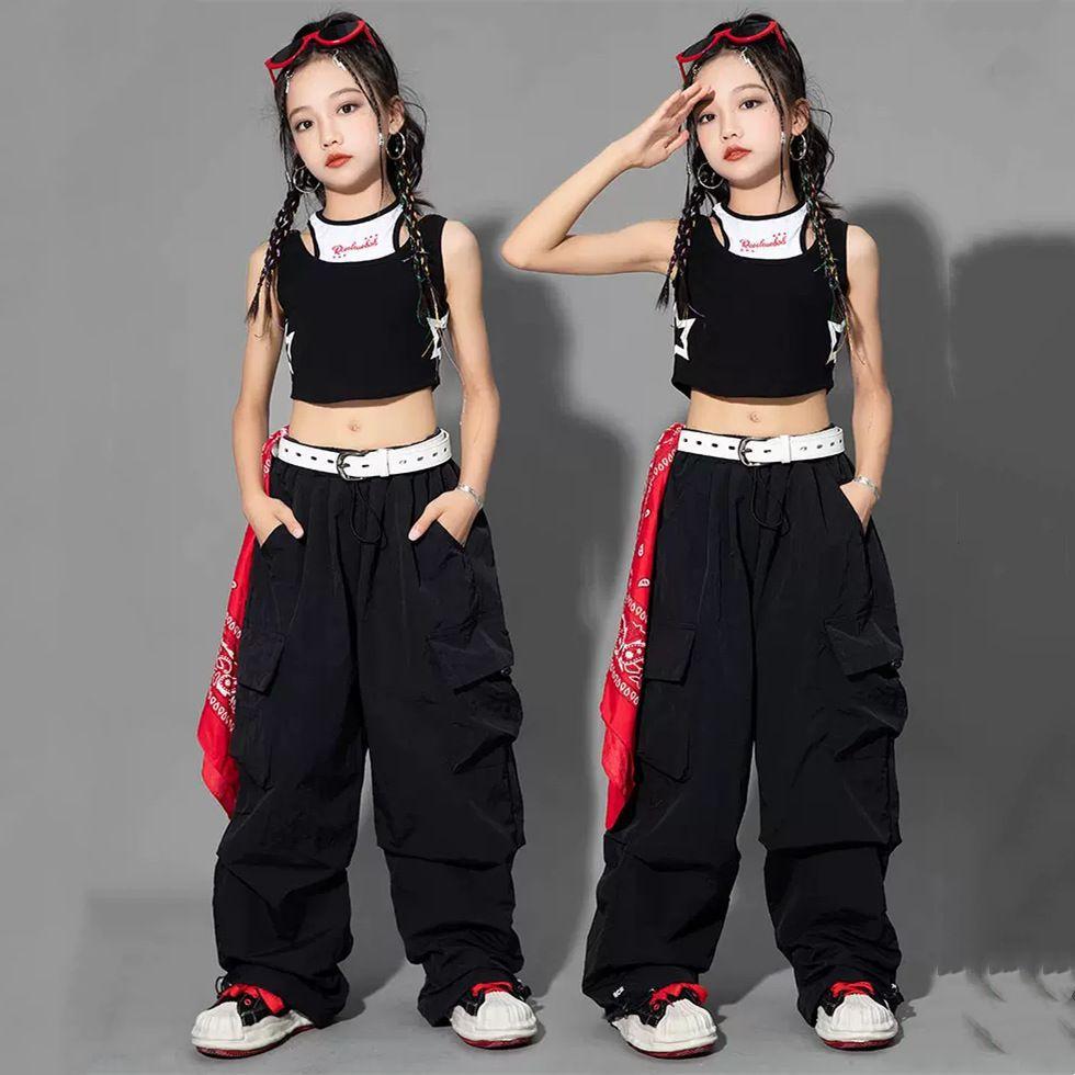 Mädchen Hip Hop Joggers Hosen Mädchen Cargo Hosen Teenager Gerade Hose Hohe Taille Vintage Casual Streetwear Baggy Hosen 150cm