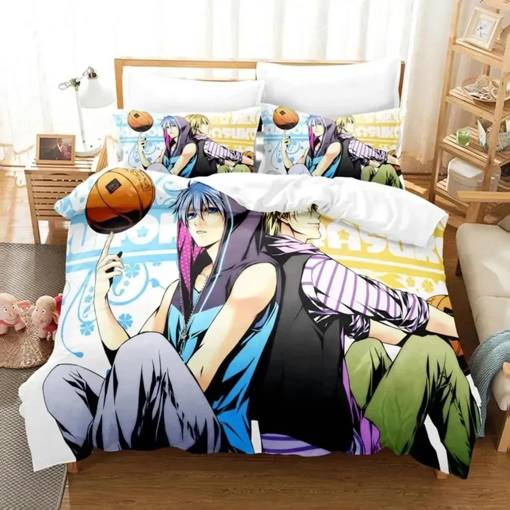 Anime Kurokos Basketball Bettwäsche Set Jungen Mädchen Twin Queen Size Bettbezug Kissenbezug Bett Kinder Erwachsene Heimtextilien EU Single(135*200cm)3pcs