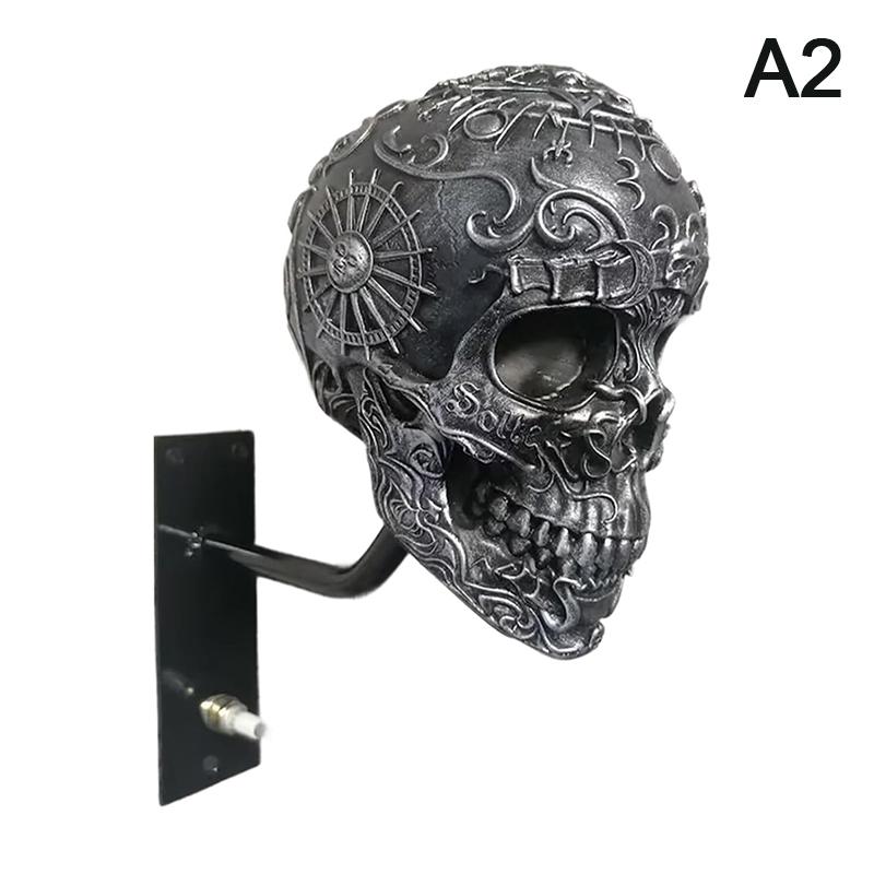 Totenkopfhalter für Motorradhelme, Helm-Aufbewahrungsregal, Wandhalterung, Hutständer aus Harz für Mäntel, Mützen, Baseballs und Rugby-Helme
