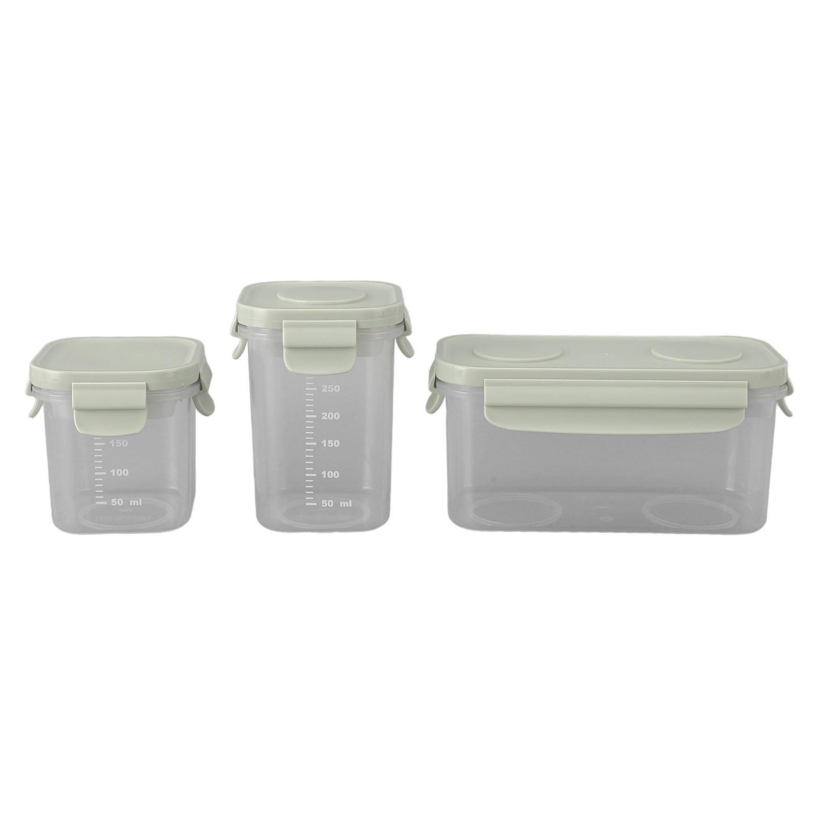 3 stücke Babynahrung Lagerung Gläser mit Skala Abnehmbare Eis Pack Stapelbar Food Grade grün