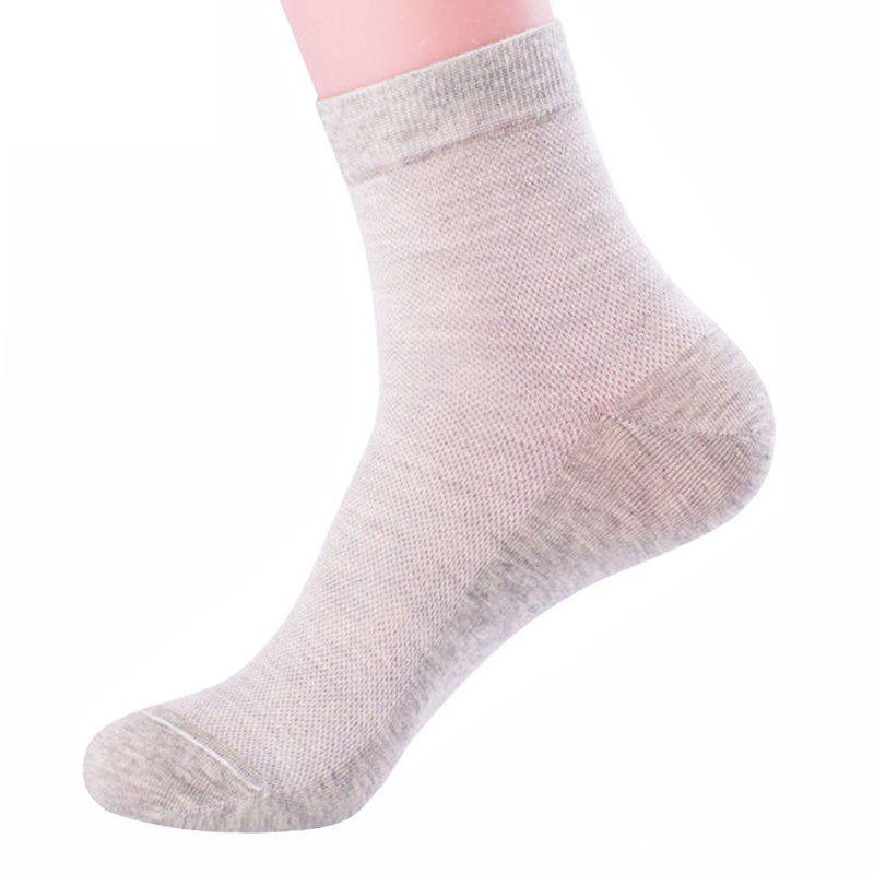 1/5 Paare Herren Mid-Tube Socken Herren Einfarbig Dünnes Netz Atmungsaktiv Schweißabsorbierend Socken Plus Dick Plus Größe Socken 1pair hellgrau
