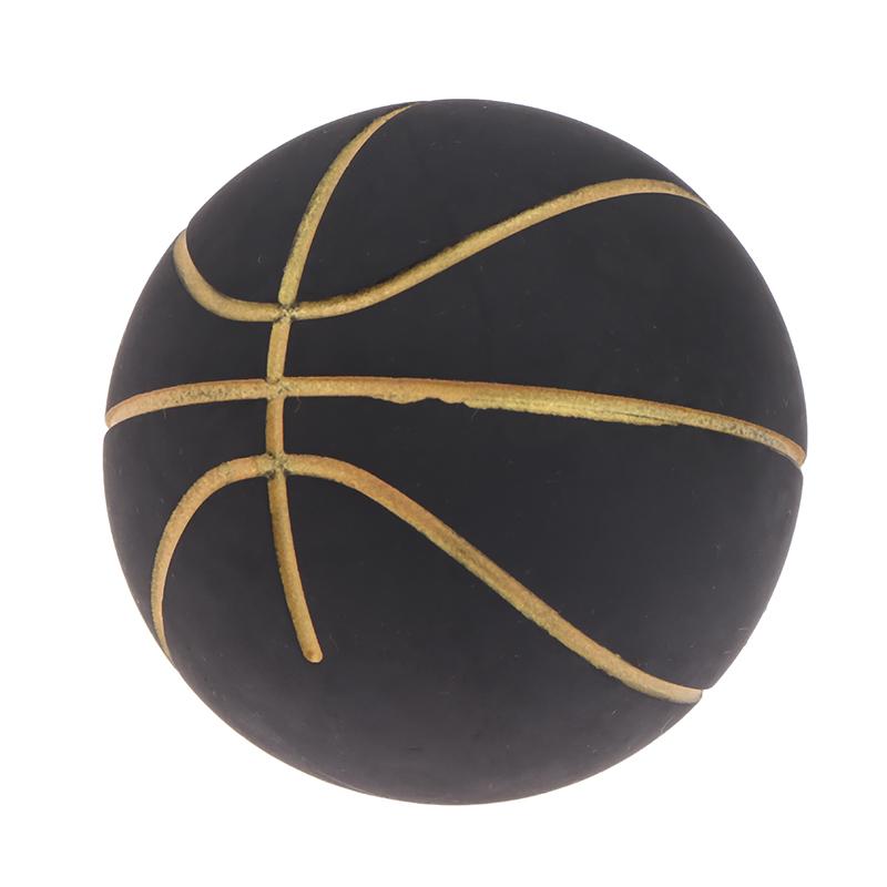 6 cm Hochelastischer Mini-Gummi-Basketball Dekompression Hohler Elastischer Ball Kinderspielzeug Outdoor-Sportarten Strand Mini-Basketball schwarz