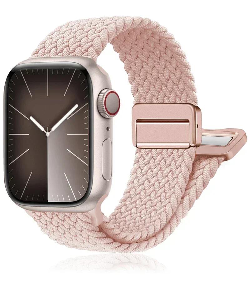 Geflochtenes Armband für Apple Watch Armband 44mm 40mm 45mm 46mm 49mm 41mm 38 Magnetisches correa Armband iWatch Serie se 7 6 8 9 10 Ultra 2 38-40-41-S10-42mm