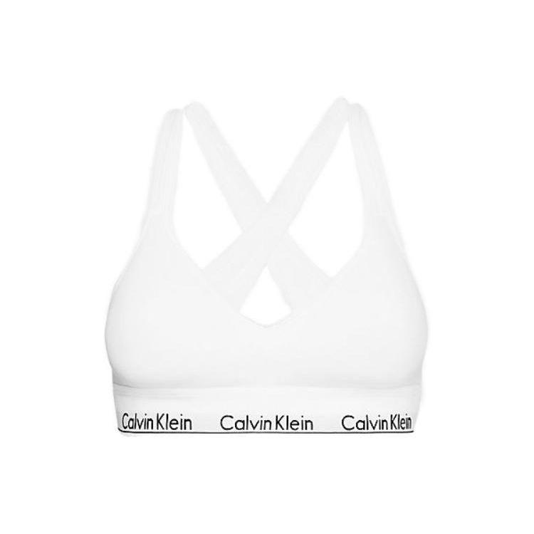 Calvin Klein Unifarbener V-Ausschnitt Slim Fit Pullover-BH Damenunterwäsche QF1654E100 L