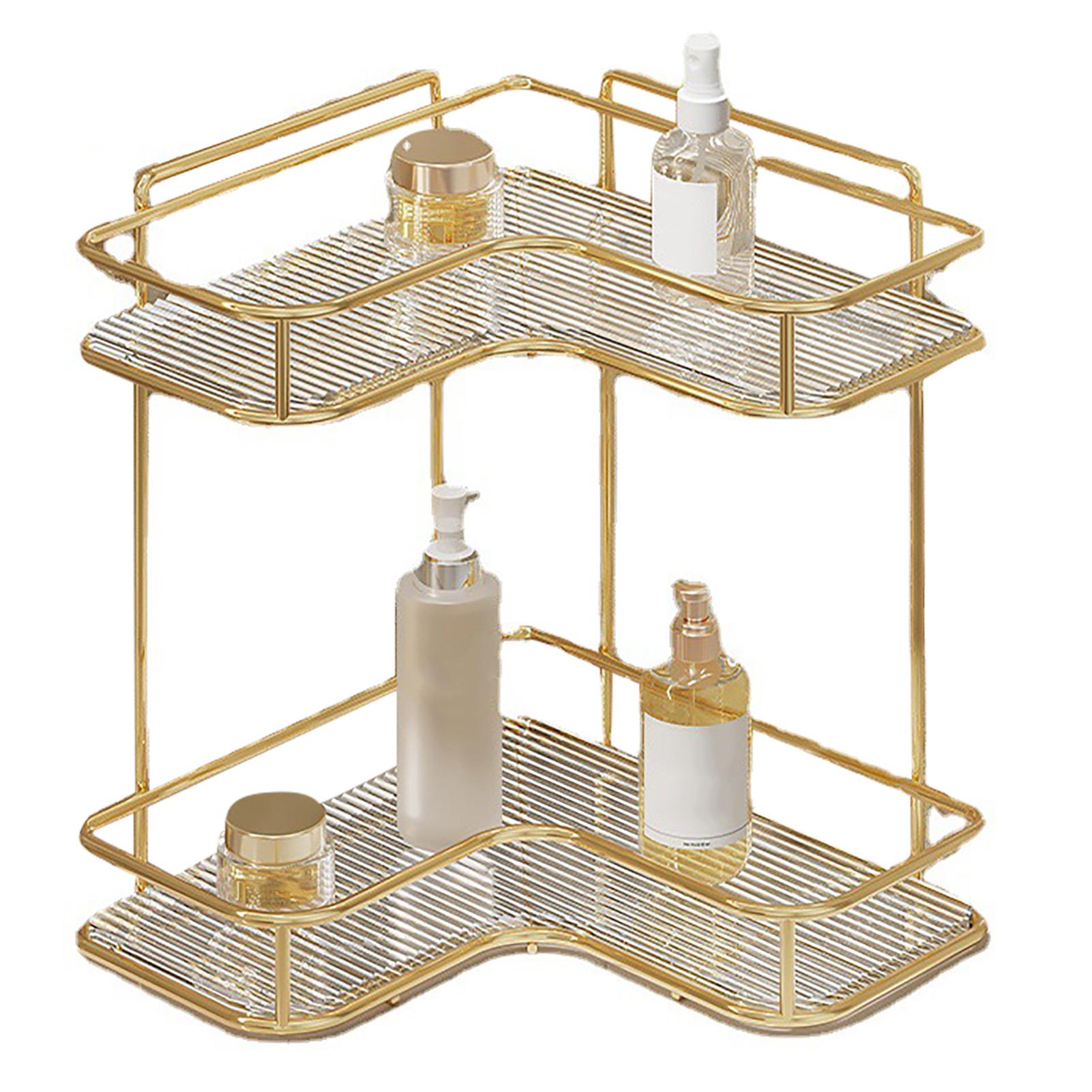 Badezimmer Eckablage Organizer Doppelschichtig Schönes Acryl Badezimmer Eckaufbewahrungsregal für