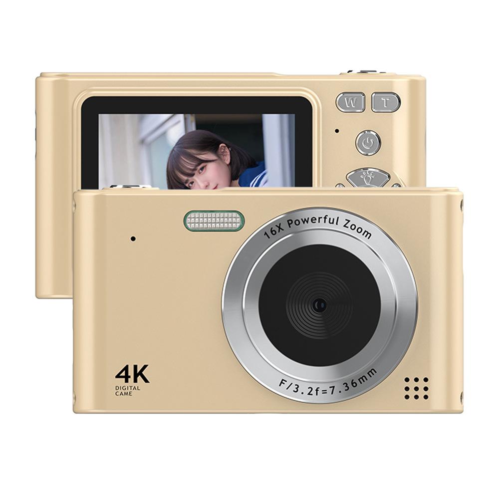 4K Digitalkamera Camcorder 48MP Digitale Videokamera 2,4 Zoll Bildschirm 16X Digitalzoom Anti-Shake gold