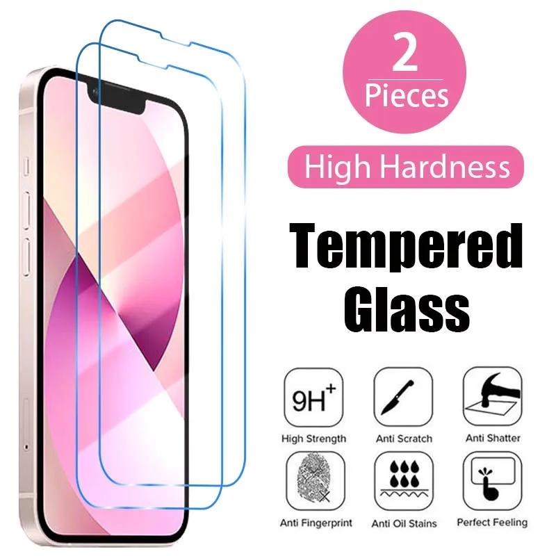 2PCS gehärtetes Glas für iPhone 15 14 13 12 11 Pro XR X XS Max Displayschutzfolie für iPhone 14 12 Pro Max Mini 7 8 Plus SE Glas iPhone 11 transparent