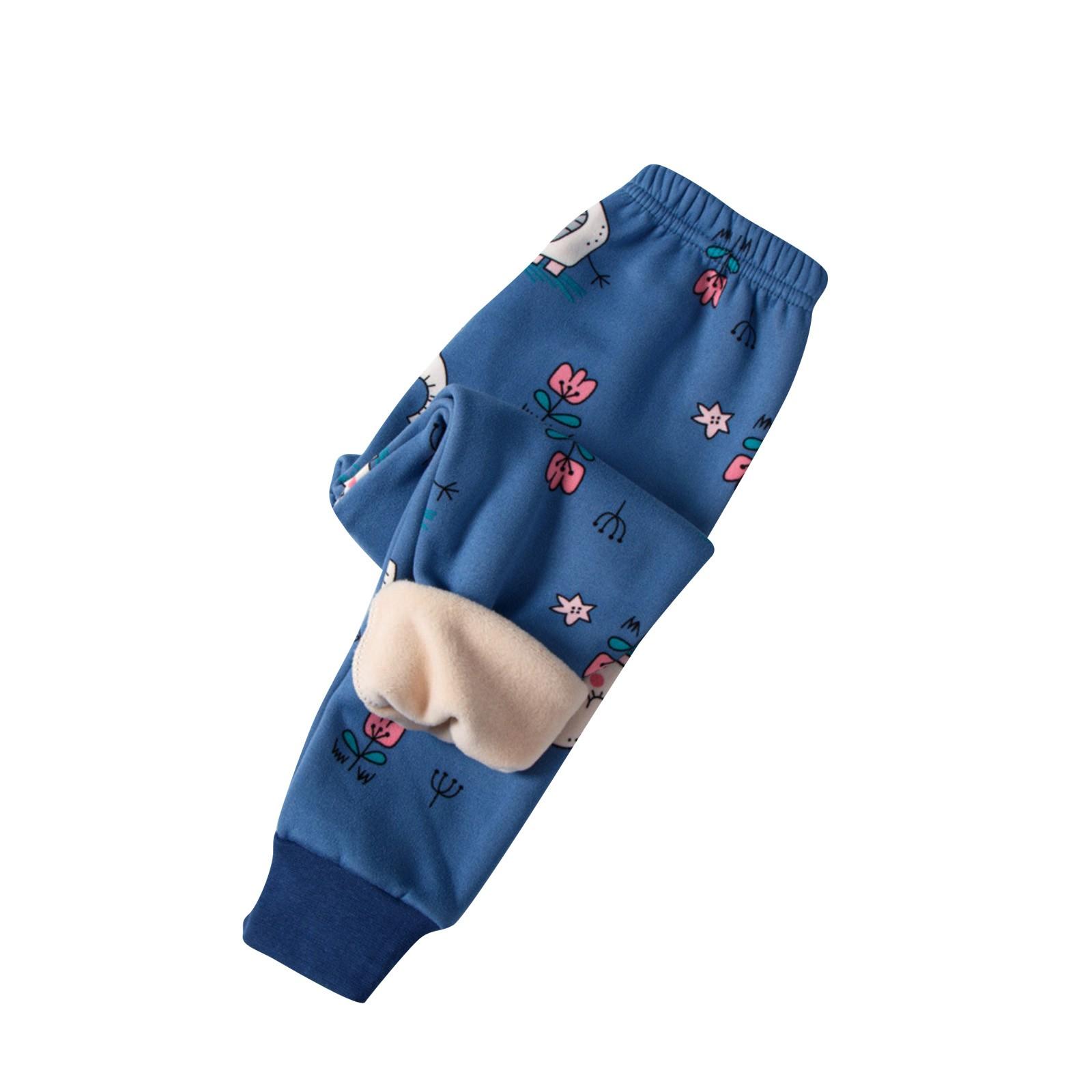 Winter Kinder Fleece Unterhosen Leggings Jungen und Mädchen Dicke warme Hose Kinderhose 90 blue