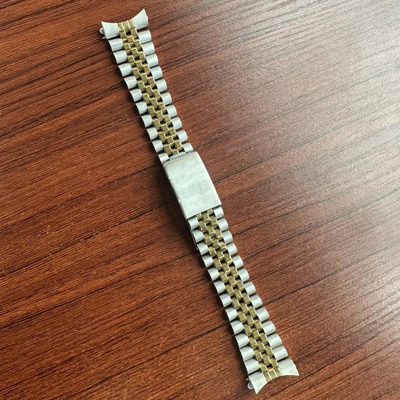für Rolex DATEJUST Armband aus massivem Metall Jubilee Business-Armband Vollständig Edelstahl Gebogenes Ende 17mm18mm19mm20mm21mm22 19mm