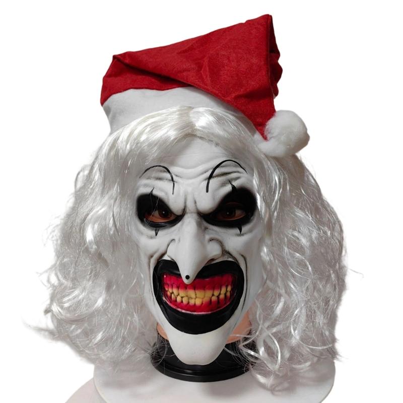 Art The Clown Terrifier Maske Gruselige Killer Clown Maske Latex Vollkopfmaske Kopfbedeckung Halloween Cosplay Kostüm Unisex gray